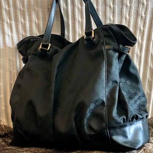 GUCCI black Guccissima Full Moon Tote